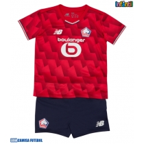 Camisa de Futebol Lille OSC Equipamento Principal Infantil 2025-26 Manga Curta (+ Calças curtas)